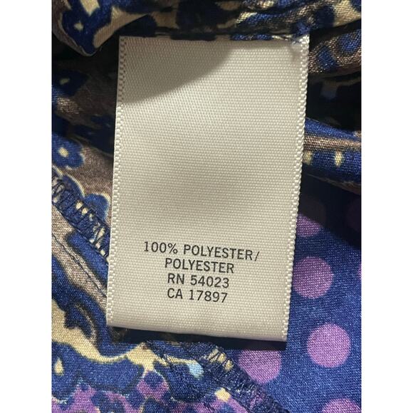 Banana Republic Blouse Long Sleeve Paisley Top Womens Sz Small Blue Black Purple - Picture 7 of 8